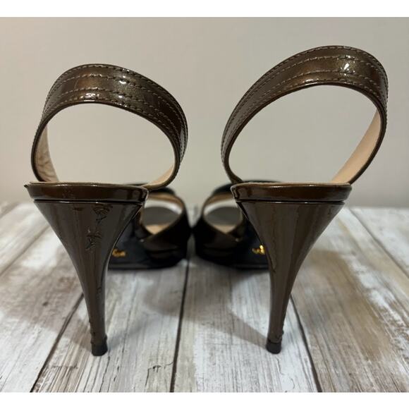 #9 PRADA Brown Slingback Heels EUC nearly perfect - Picture 4 of 9